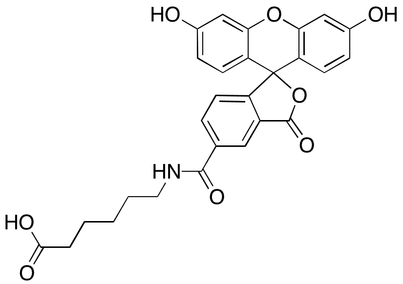 6-(Fluorescein-5-carboxamido)hexanoic Acid - Chemical structure and product image