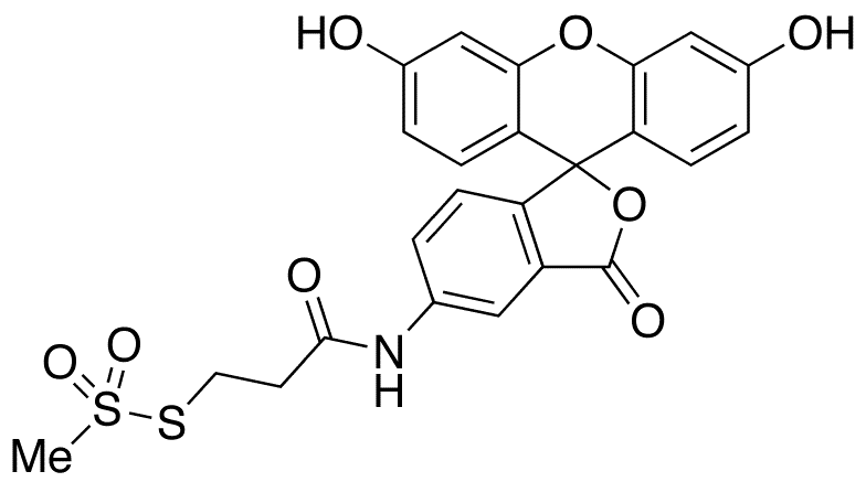 2-[(5-Fluoresceinyl)aminocarbonyl]ethyl Methanethiosulfonate - Chemical structure and product image