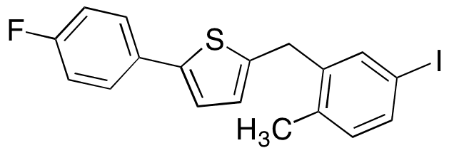 2-(4-Fluorophenyl)-5-[(5-iodo-2-methylphenyl)methyl]thiophene - Chemical structure and product image