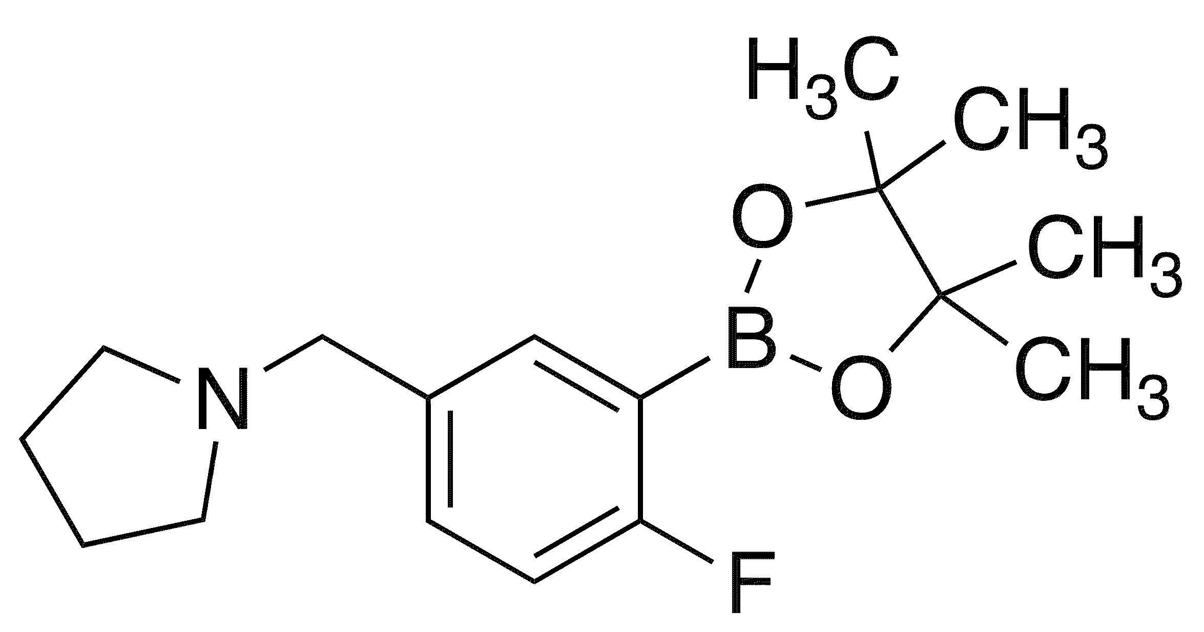 2-Fluoro--5-pyrrolidinomethylphenylboronic acid, pinacol ester - Chemical structure and product image