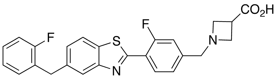 1-[[3-Fluoro-4-[5-[(2-fluorophenyl)methyl]-2-benzothiazolyl]phenyl]methyl]-3-azetidinecarboxylic Acid - Chemical structure and product image