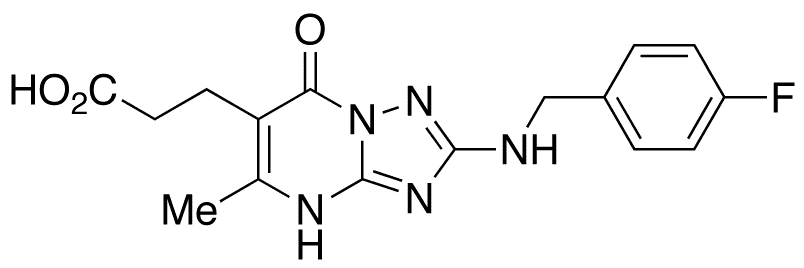 2-[[(4-Fluorophenyl)methyl]amino]-1,7-dihydro-5-methyl-7-oxo-[1,2,4]triazolo[1,5-a]pyrimidine-6-propanoic Acid - Chemical structure and product image
