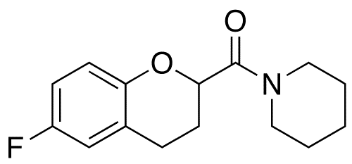 1-[(6-Fluoro-3,4-dihydro-2H-1-benzopyran-2-yl)carbonyl]piperidine - Chemical structure and product image