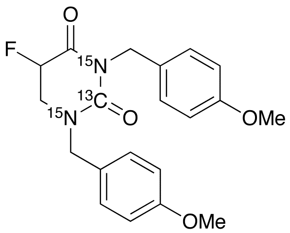 5-Fluorodihydro-1,3-bis[(4-methoxyphenyl)methyl]pyrimidine-2,4-dione-13C,15N2 - Chemical structure and product image