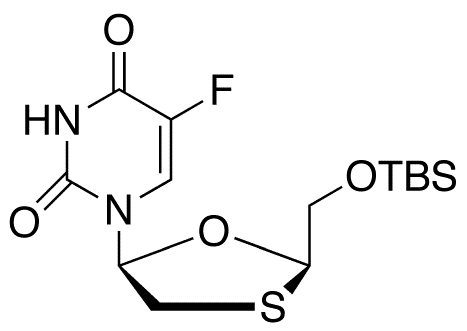 cis-5-Fluoro-1-[2-[[[(1,1-dimethylethyl)dimethylsilyl]oxy]methyl]-1,3-oxathiolan-5-yl]-2,4(1H,3H)-pyrimidinedione - Chemical structure and product image