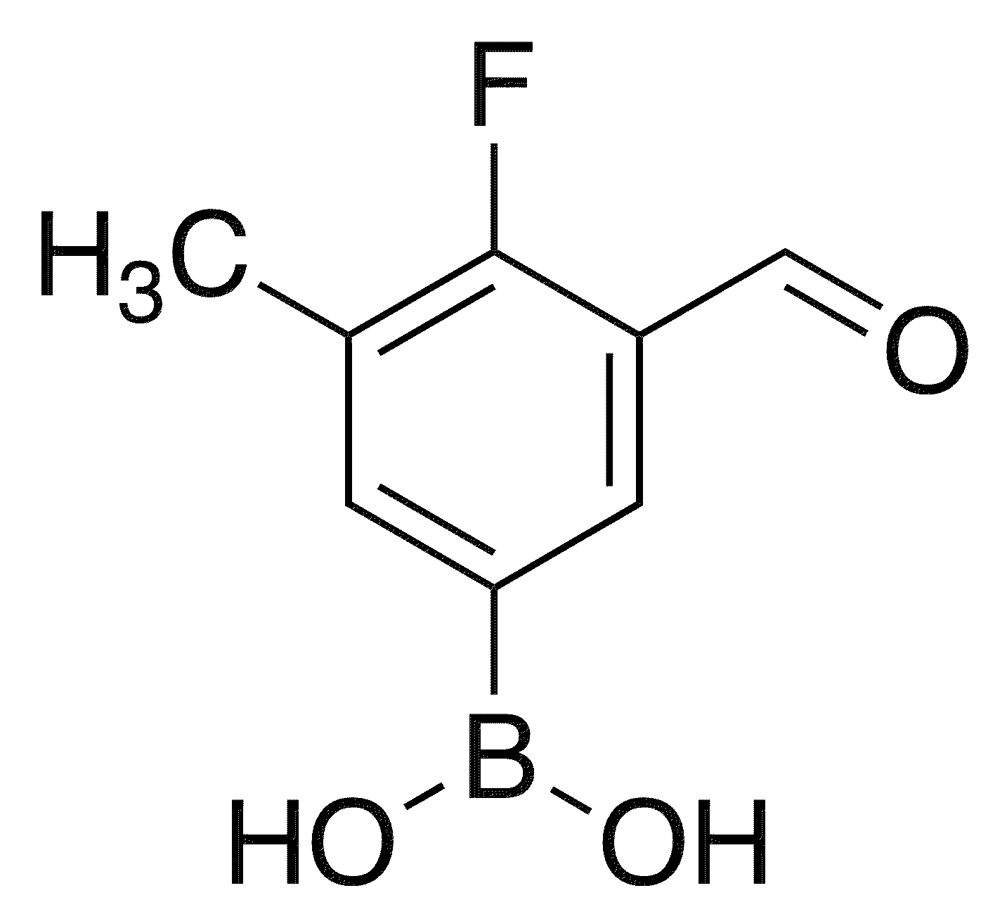 4-Fluoro-3-formyl-5-methylphenylboronic acid - Chemical structure and product image