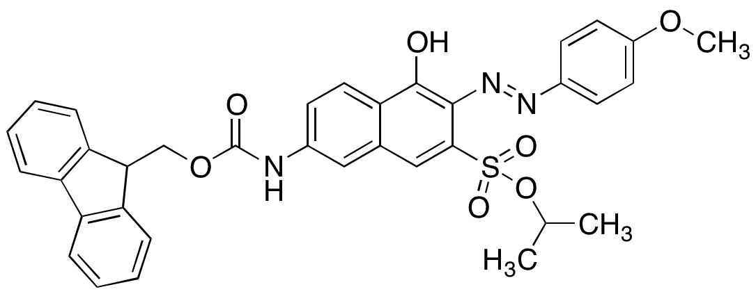 7-â€‹[[(9H-â€‹Fluoren-â€‹9-â€‹ylmethoxy)â€‹carbonyl]â€‹amino]â€‹-â€‹4-â€‹hydroxy-â€‹3-â€‹[2-â€‹(4-â€‹methoxyphenyl)â€‹diazenyl]â€‹-2-â€‹naphthalenesulfonic acid 1-â€‹Methylethyl Ester - Chemical structure and product image