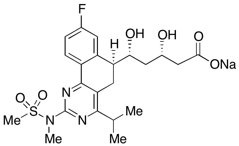 (3S,5R)-5-((S)-8-Fluoro-4-isopropyl-2-(N-methylmethylsulfonamido)-5,6-dihydrobenzo[h]quinazolin-6-yl)-3,5-dihydroxypentanoate Sodium Salt - Chemical structure and product image
