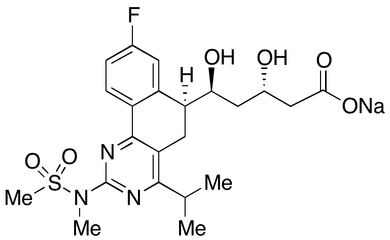 (3S,5S)-5-((S)-8-Fluoro-4-isopropyl-2-(N-methylmethylsulfonamido)-5,6-dihydrobenzo[h]quinazolin-6-yl)-3,5-dihydroxypentanoate Sodium Salt - Chemical structure and product image