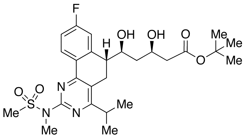 (3R,5S)-5-[(R)-8-Fluoro-4-isopropyl-2-(N-methylmethylsulfonamido)-5,6-dihydrobenzo[h]quinazolin-6-yl]-3,5-dihydroxypentanoic Acid tert-Butyl Ester - Chemical structure and product image
