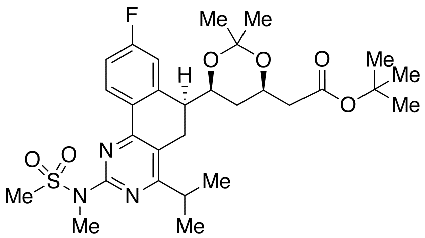 2-[(4R,6S)-6-[(S)-8-Fluoro-4-isopropyl-2-(N-methylmethylsulfonamido)-5,6-dihydrobenzo[h]quinazolin-6-yl]-2,2-dimethyl-1,3-dioxan-4-yl]acetic Acid tert-Butyl Ester - Chemical structure and product image