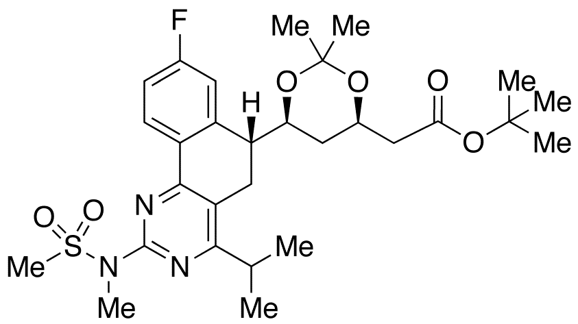 2-[(4R,6S)-6-[(R)-8-Fluoro-4-isopropyl-2-(N-methylmethylsulfonamido)-5,6-dihydrobenzo[h]quinazolin-6-yl]-2,2-dimethyl-1,3-dioxan-4-yl]acetic Acid tert-Butyl Ester - Chemical structure and product image
