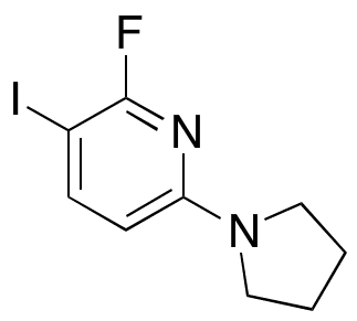 2-Fluoro-3-iodo-6-(pyrrolidin-1-yl)pyridine - Chemical structure and product image
