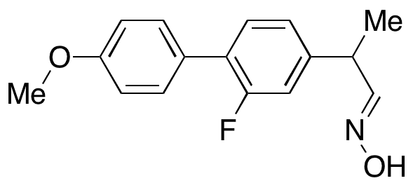 (E)-2-(2-Fluoro-4-methoxy-[1,1-biphenyl]-4-yl)propanal Oxime - Chemical structure and product image