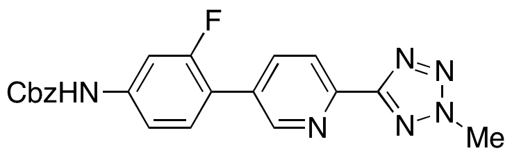 N-[3-Fluoro-4-[6-(2-methyl-2H-tetrazol-5-yl)-3-pyridinyl]phenyl]carbamic Acid Phenylmethyl Ester - Chemical structure and product image