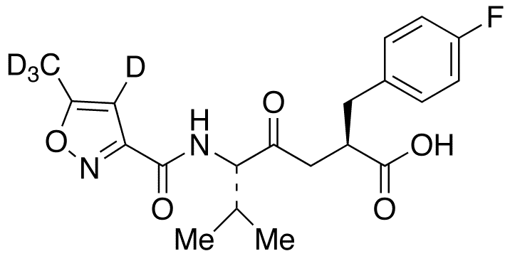 (alpha R)-4-Fluoro-alpha-[(3S)-4-methyl-3-[[(5-methyl-3-isoxazolyl)carbonyl]amino]-2-oxopentyl]-benzenepropanoic-d3 Acid - Chemical structure and product image