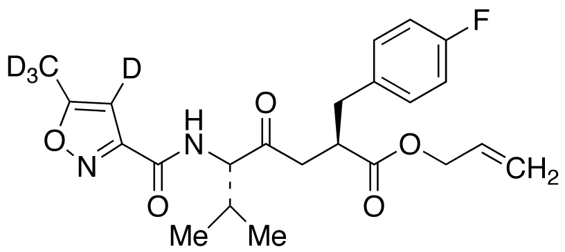 (alpha R)-4-Fluoro-alpha-[(3S)-4-methyl-3-[[(5-methyl-3-isoxazolyl)carbonyl]amino]-2-oxopentyl]-benzenepropanoic-d3 Acid 2-Propen-1-yl Ester - Chemical structure and product image