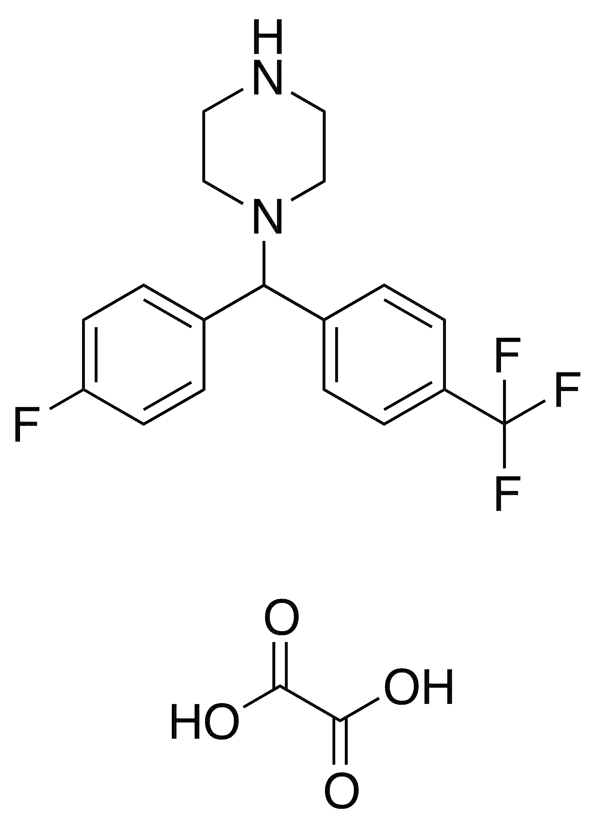 1-((4-Fluorophenyl)[4-(trifluoromethyl)phenyl]methyl)piperazine Oxalate - Chemical structure and product image