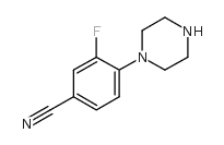 3-Fluoro-4-piperazinylbenzenecarbonitrile - Chemical structure and product image