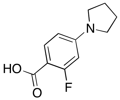 2-Fluoro-4-pyrrolidinobenzoic Acid - Chemical structure and product image