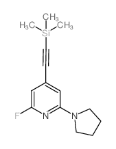 2-Fluoro-6-(pyrrolidin-1-yl)-4-((trimethylsilyl)-ethynyl)pyridine - Chemical structure and product image