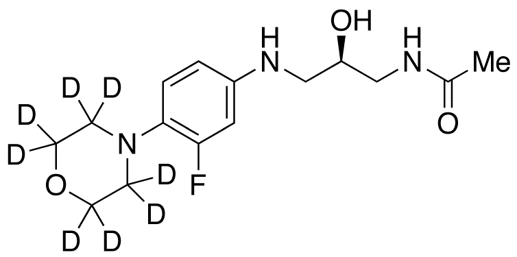 N-[(2R)-3-[[3-Fluoro-4-(4-morpholinyl)phenyl]amino]-2-hydroxypropyl]acetamide-d8 - Chemical structure and product image