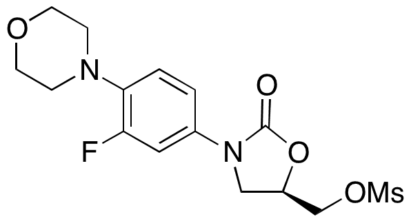 (5R)-3-[3-Fluoro-4-(4-morpholinyl)phenyl]-5-[[(methylsulfonyl)oxy]methyl]-2-oxazolidinone - Chemical structure and product image