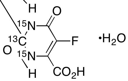 5-Fluoroorotic Acid Monohydrate-13C15N2 - Chemical structure and product image