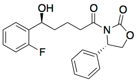 3-[(5S)-(2-Fluorophenyl)-5-hydroxypentanoyl]-(4S)-phenyl-1,3-oxazolidin-2-one - Chemical structure and product image