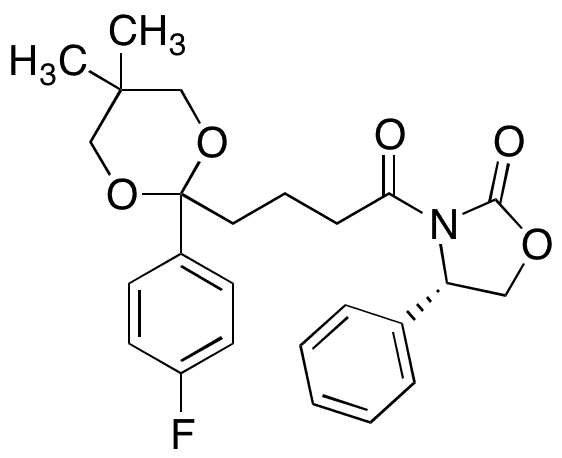 (4S)-3-[4-[2-(4-Fluorophenyl)-5,5-dimethyl-1,3-dioxan-2-yl]-1-oxobutyl]-4-phenyl-2-oxazolidinone - Chemical structure and product image