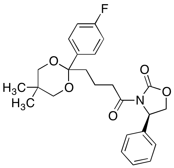 (4R)-3-[4-[2-(4-Fluorophenyl)-5,5-dimethyl-1,3-dioxan-2-yl]-1-oxobutyl]-4-phenyl-2-oxazolidinone - Chemical structure and product image