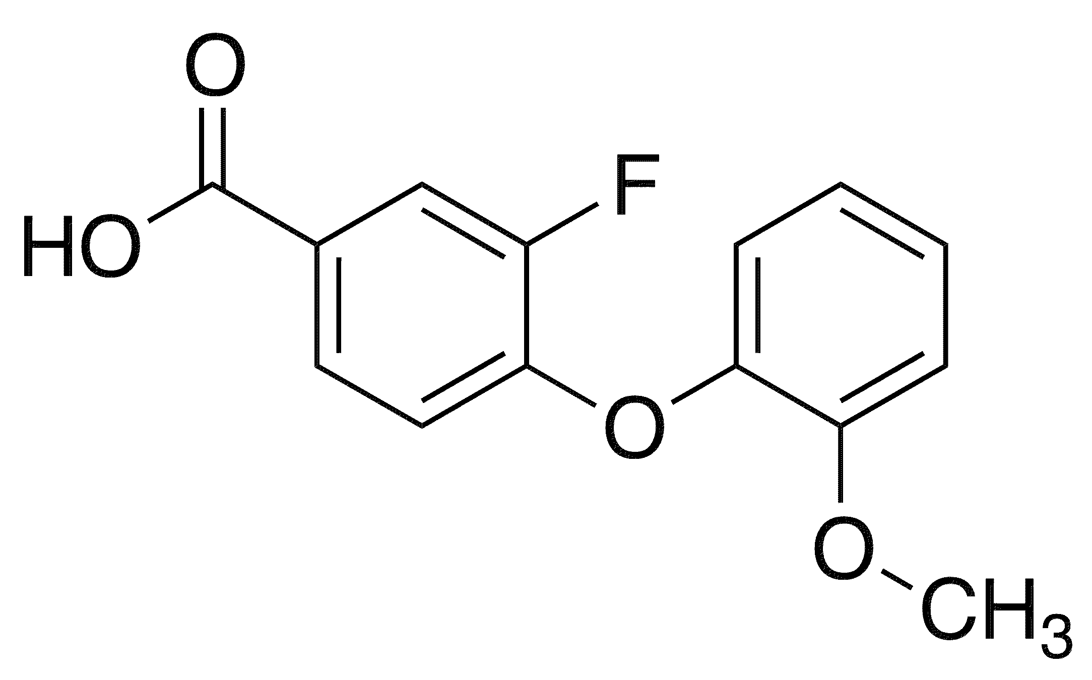 3-Fluoro-4-(2-methoxyphenoxy)benzoic acid - Chemical structure and product image