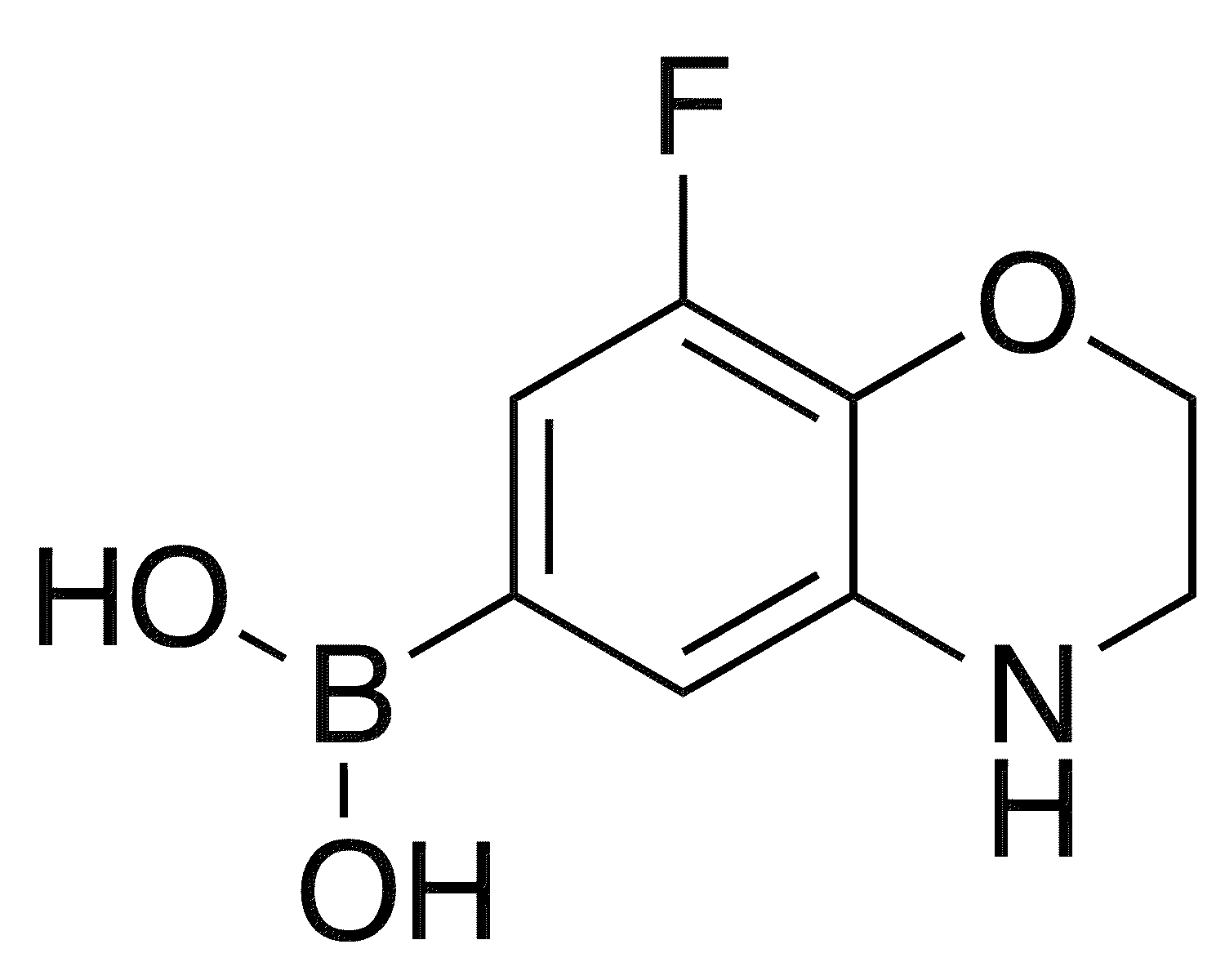 8-Fluoro-2,3-dihydro-1,4-benzoxazine-6-boronic acid - Chemical structure and product image