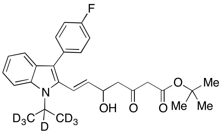 (6E)-7-[3-(4-Fluorophenyl)-1-(1-methylethyl)-1H-indol-2-yl]-5-hydroxy-3-oxo-6-heptenoic Acid-d7 1,1-Dimethylethyl Ester - Chemical structure and product image
