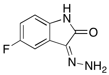 5-â€‹Fluoro-1H-â€‹indole-â€‹2,â€‹3-â€‹dione 3-â€‹Hydrazone - Chemical structure and product image