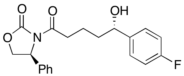3-[(5S)-(4-Fluorophenyl)-5-hydroxypentanoyl]-(4S)-phenyl-1,3-oxazolidin-2-one - Chemical structure and product image