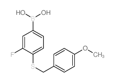 3-Fluoro-4-(4-methoxybenzylthio)phenylboronic Acid - Chemical structure and product image