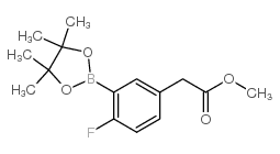 2-Fluoro-5-(methoxycarbonylmethyl)phenylboronic acid, pinacol ester - Chemical structure and product image