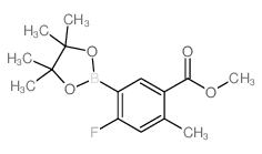 2-Fluoro-5-(methoxycarbonyl)-4-methylphenylboronic acid, pinacol ester - Chemical structure and product image