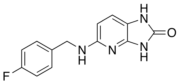 5-[[(4-Fluorophenyl)methyl]amino]-1,3-dihydro-2H-imidazo[4,5-b]pyridin-2-one - Chemical structure and product image