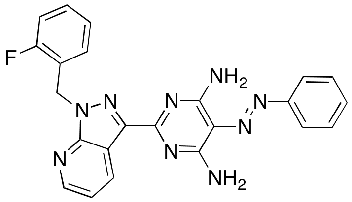 2-(1-(2-Fluorobenzyl)-1H-pyrazolo[3,4-b]pyridin-3-yl)-5-(phenyldiazenyl)pyrimidine-4,6-diamine - Chemical structure and product image