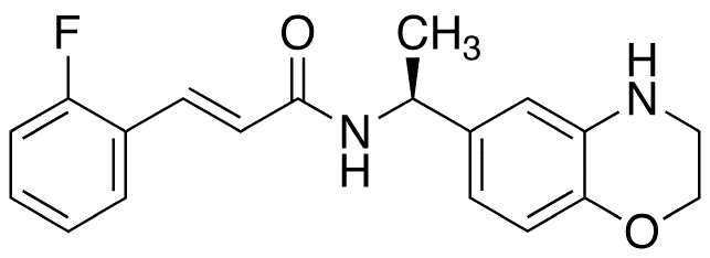 (E)-3-(2-Fluorophenyl)-N-((S)-1-(3,4-dihydro-2H-benzo[1,4]oxazin-6-yl)-ethyl]acrylamide - Chemical structure and product image