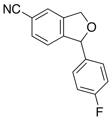 rac-1-(4-Fluorophenyl)-1,3-dihydroisobenzofuran-5-carbonitrile - Chemical structure and product image