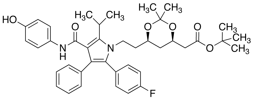4-Hydroxy Atorvastatin Acetonide tert-Butyl Ester - Chemical structure and product image