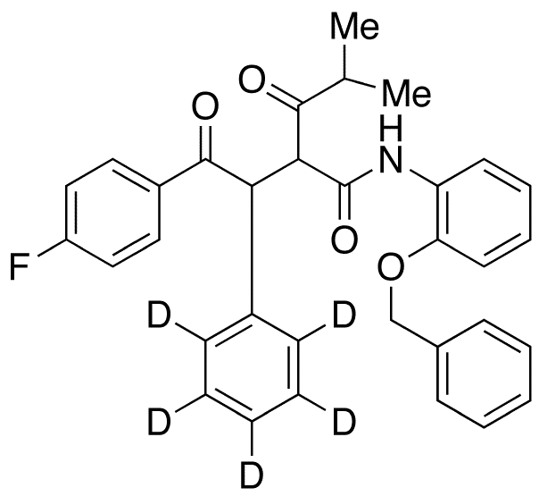 2-[2-(4-Fluorophenyl)-2-oxo-1-phenyl-d5-ethyl]-4-methyl-3-oxo-pentanoic Acid, (2-Benzyloxy-phenyl)-amide - Chemical structure and product image