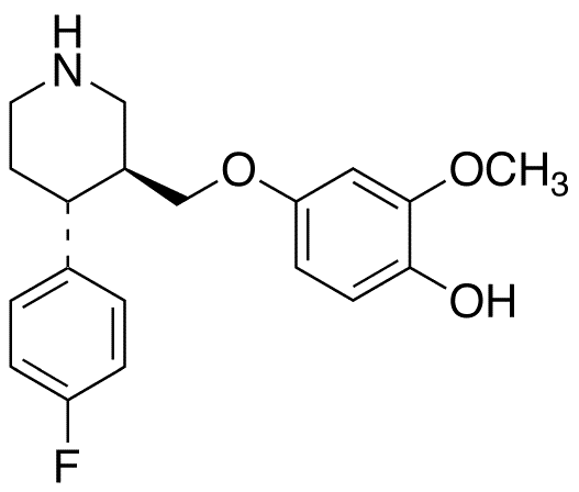 (-)-trans-4-[4-(4-Fluorophenyl)-3-piperidinylmethoxy]-2-methoxyphenol(Paroxetine metabolite) - Chemical structure and product image