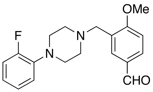 3-[[4-(2-Fluorophenyl)-1-piperazinyl]methyl]-4-methoxy-benzaldehyde - Chemical structure and product image