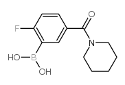 2-Fluoro-5-(piperidine-1-carbonyl)phenylboronic acid - Chemical structure and product image