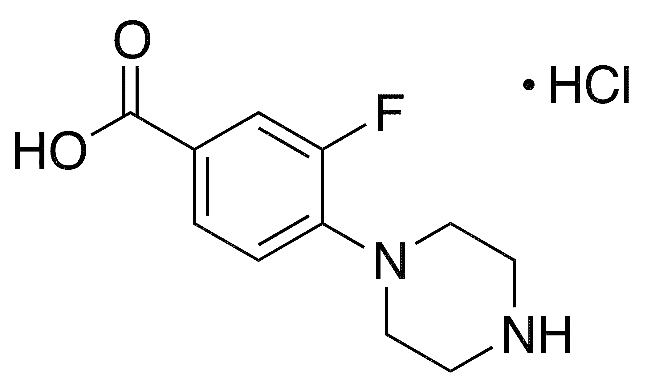 3-Fluoro-4-piperazinobenzoic acid hydrochloride - Chemical structure and product image