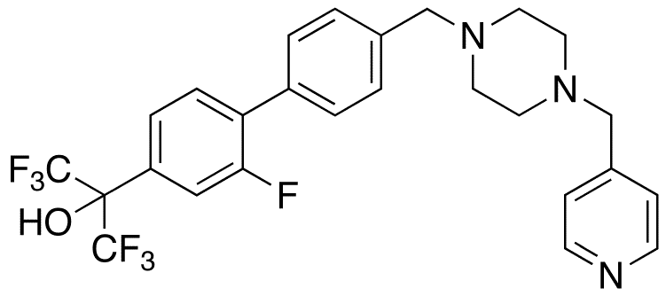 2-Fluoro-4-[[4-(4-pyridinylmethyl)-1-piperazinyl]methyl]-alpha,alpha-bis(trifluoromethyl)-[1,1-biphenyl]-4-methanol - Chemical structure and product image